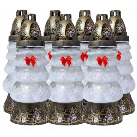 ZNICZ CHOINKA Z BROKATEM MAŁA - 705 ( 1 opakowanie 7 szt. )